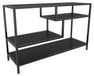 Support TV, design industriel, 120 cm, anthracite/noir, mélamine, cadre métallique