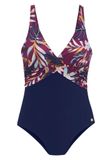 Lascana Badpak Odetta Gebloemd Bordeaux Mouwloos V-hals 80C