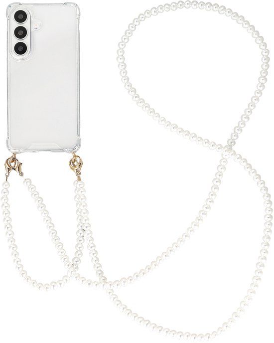 imoshion Hoesje - Geschikt voor Samsung Galaxy S26 Plus - Backcover met koord + armband - Parels 2.0 - Parels