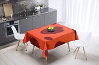 Bonamaison Tafelkleed, Anti-Mold, Sneldrogend, Waterdicht, 100% Polyester Tafellaken, Oranje Bordeaux, 140 x 140 Cm