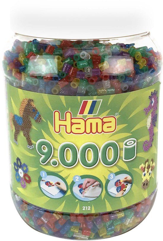 Hama Strijkkralen Glitter in Pot - 9000 stuks