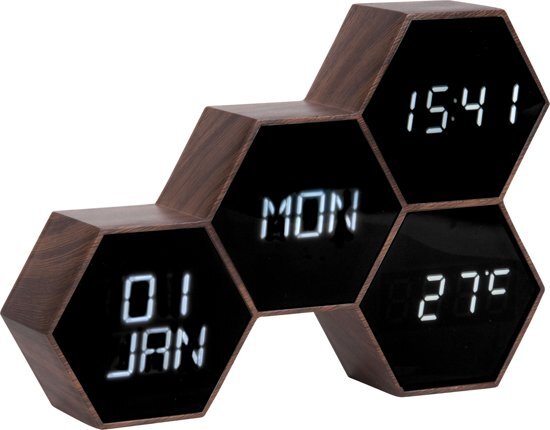 Karlsson Alarm clock Six in the Mix black wood painted