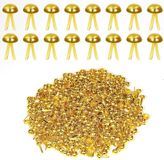 Merkloos / Sans marque Impact Life 300 stuks 8 x 15 mm Papieren Bevestigingsmiddelen Brads Ronde Kop Mini Brads Splitpennen voor DIY Art School Project Supplies - Goud
