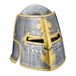 Relaxdays Ridderhelm met klapvizier, kunststof, zilver/goud, 22x22x26 cm voor carnaval en middeleeuwse feesten