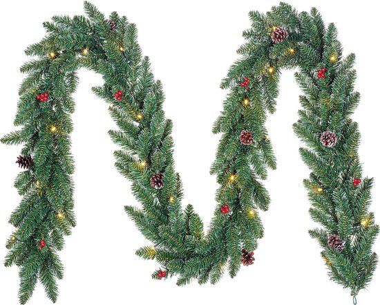 Black Box Creston Guirlande - 270 cm - Groen - Met Verlichting & Decoratie