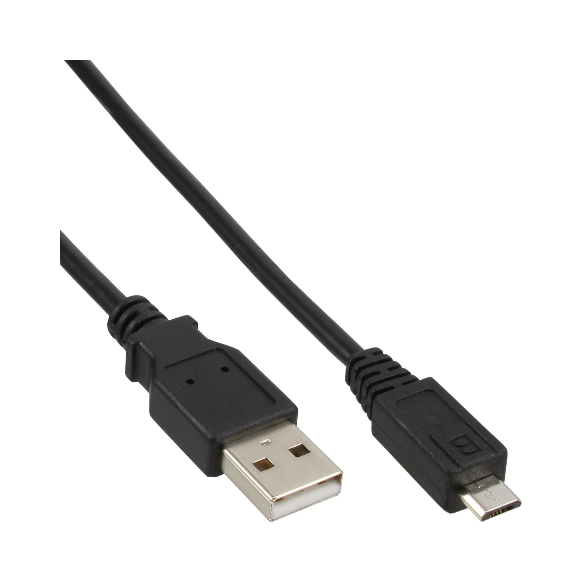 Inline 5m USB 2.0 A - micro B - Zwart