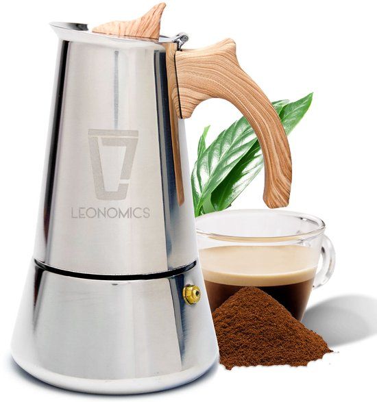 Leonomics Luxe Percolator - 6 Cups - Stainless Steel Espresso Maker - 300ml
