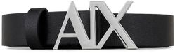 A|X Armani Exchange Armani Exchange Zwarte Leren Riem Met Gesp/Striksluiting Vrouwen 80 cm