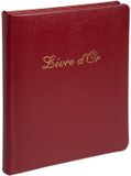 Exacompta Gastenboek Alpille lederen omslag - 140 pagina's - 26x22cm verticaal - Rood