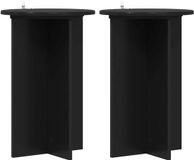 vidaXL Plantenstandaard 2 stuks Zwart Bewerkt Hout Ø40 x 60 cm