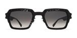 Mykita Lennon Lunettes De Soleil Unisexe Noir Rectangulaires Noir 50mm