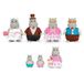 Li'l Woodzeez WZ6841Z Animal Figuur Wedding Set - Grote Hippo Family - Movable Arms & Changeable Clothes - Collectible Toys - 3 jaar + - The Pitterpotemus Hippos, Multi