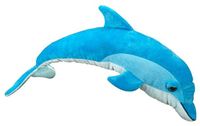 Nature Planet Knuffeldier dolfijn - pluche - veel details - blauw - 60 cm - Zeedieren