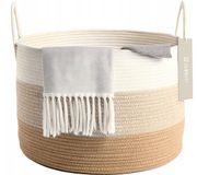 Jubbly® Wasmand - Wassorteerder - Opbergmand - Opvouwbaar - 120 Liter - Beige/Wit