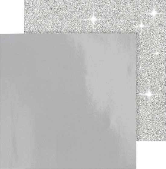 Vivi Gade Dubbel Designpapier Glitter/lak Grijs 30,5cm - 2 Stuks
