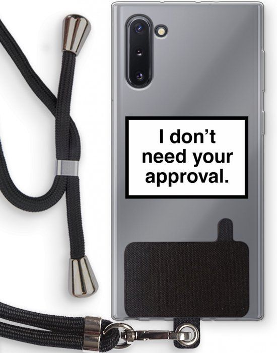 Case Company Hoesje met koord geschikt voor Samsung Galaxy Note 10 - Don't need approval - Zwart