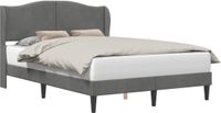 vidaXL Bedframe met hoofdeinde, donkergrijs, 140 x 200 cm, fluweel