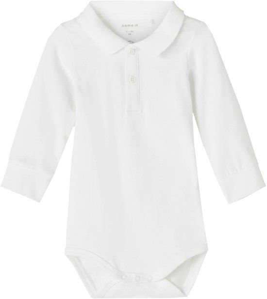 Name it Romper poloshirt Mannen Bright White Effen 95% Katoen, 5% Elastaan