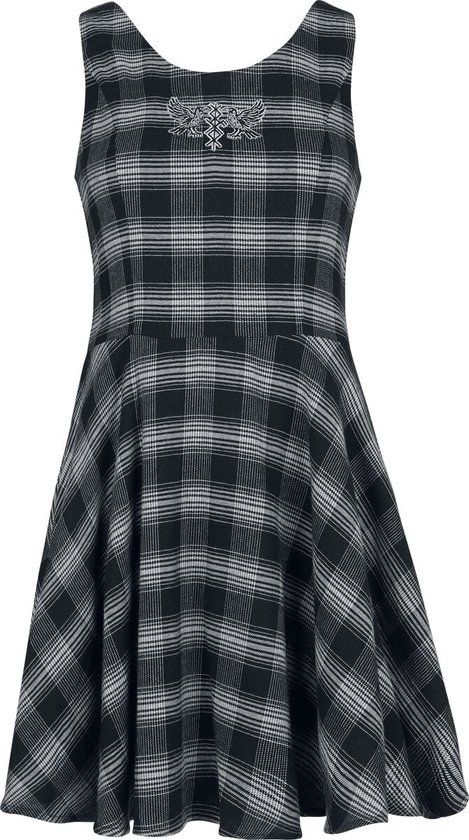 Black Premium by EMP kort zwart jurkje met ruitpatroon
