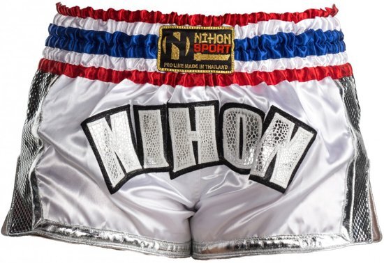 Nihon Kickboks Broek Muay Thai Diamond Heren Wit Maat L