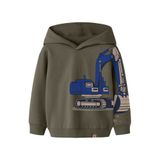 NAME IT MINI hoodie met print - donkergroen