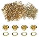 200 messing ringen, 5 mm, goudkleurig, voor stof, leer, riemen