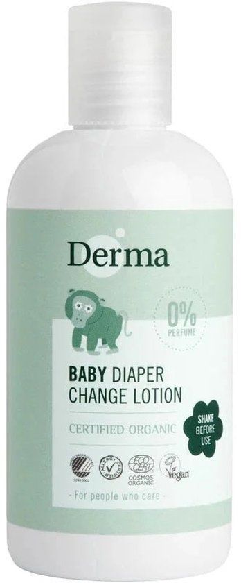 Derma Eco Baby Luierwissel Lotion - 3-in-1 - 250ml - Parfumvrij - voor Gevoelige Babybilletjes - Hypoallergeen