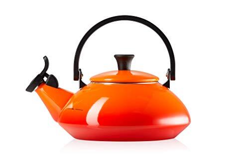 Le Creuset Zen fluitketel voor op het fornuis, geschikt voor alle soorten kookplaten, inclusief inductie en gietijzer, geëmailleerd staal, inhoud 1,5 liter, vulkanisch, 92009600090000