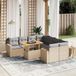Maison Exclusive - Ensemble de jardin pour le jardin, 9 pièces, avec coussins, beige, en polyrotin