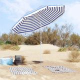 vidaXL Tuinparasol 263 x 263 x 272 cm 170T polyester Blauw en wit