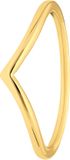 Lucardi Dames Zilveren goldplated ring V-vorm rhodiumplated