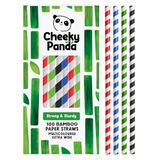 The Cheeky Panda Bamboo Paper Bubble Tea rietjes | 100 veelkleurige brede rietjes | Voor Boba Thee, Milkshakes en Smoothies
