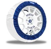 Sparco 2-delige set van stille en trillingsvrije sneeuwsokken met witte stoffen banden - Maat M