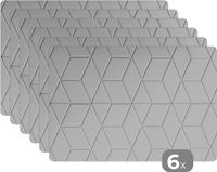 KitchenYeah Placemats - White - Patterns - Design - Stone - Diamond - 45x30 cm - Placemats - Kitchen Decoration - Set of 6