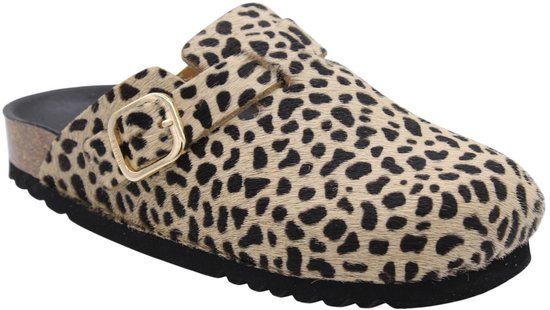 Scholl Fae Leopard Platte Sandalen Dames Maat 36 Suède Panterprint