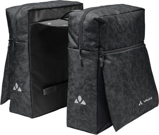 Vaude TwinZipper Dubbele fietstas - Zwart - 48L - Waterdicht - Achter - Polyester