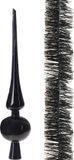Koopman International Piek en 2x stuks kerstslingers - noir - plastique - décoration de Noël