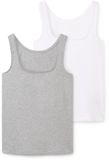 Tom Tailor - Haut basique en lot de 2 - Taille XL - gris argenté chiné moyen