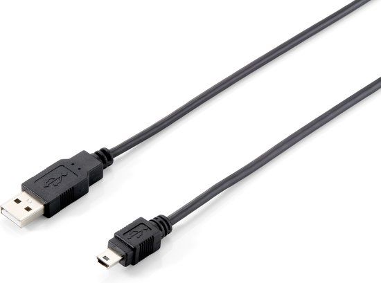 Equip USB A naar Mini-USB B 2.0 Kabel - 1.8m - Zwart