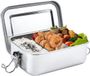 Unyqoos® Roestvrijstalen lunchbox, 850 ml – lekdichte broodtrommel met 2 compartimenten, siliconen afdichting, BPA-vrij, vaatwasmachinebestendig, geschikt voor school en kantoor