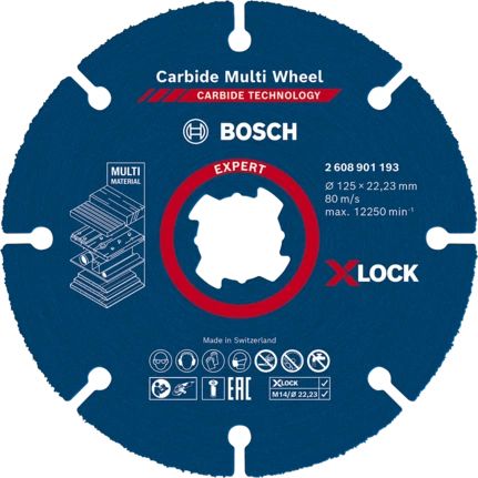 Bosch EXPERT CARBIDE MULTI WHEEL Cutting Disc 12.5 cm - Flat centre - Steel