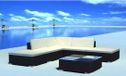 vidaXL 6-delige Loungeset - met kussens - poly rattan - zwart