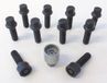 H&R Wielboutenset bolkonisch R14 M14x1.50 - Lengte 37mm - Zwart - 10 stuks - incl. wielsloten