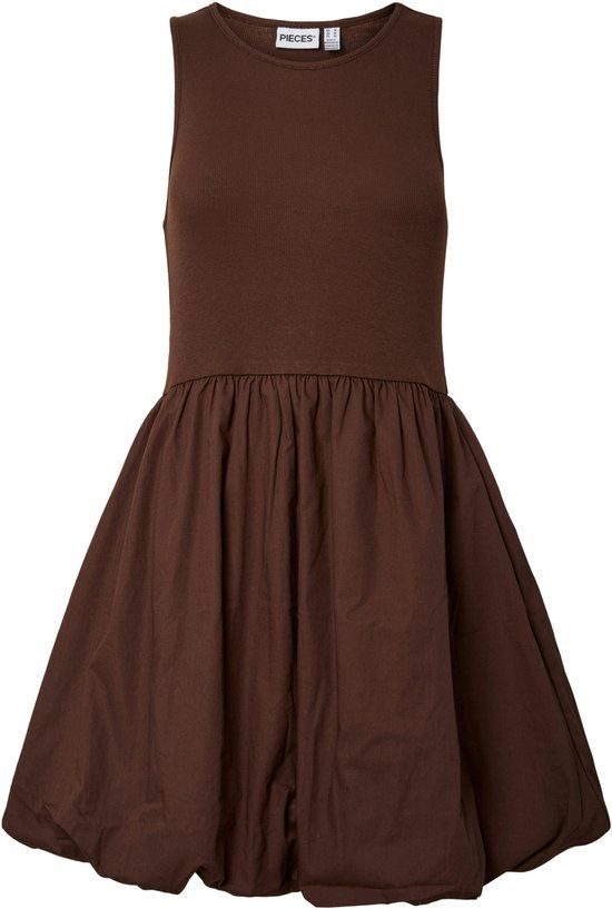 Pieces Jurk Pcpenya Sl Short Dress Wvn 17165343 Chicory Coffee Dames Maat - S