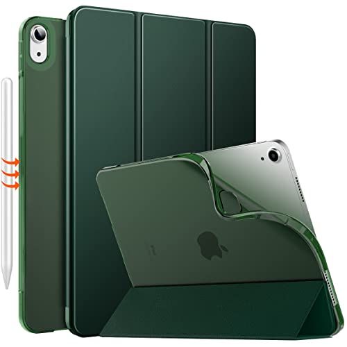 MoKo hoes voor iPad Air 6e generatie, 11 inch, M2 (2024), iPad Air 5e/4e generatie 11 inch (2022/2020), doorschijnende matte zachte TPU-achterkant voor iPad Air 6/5/4, slim case, Midnight Green