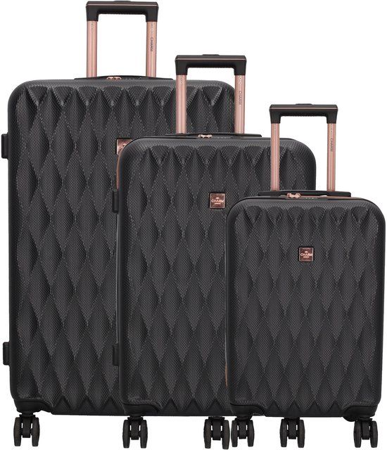 Charm London Honey Kofferset Zwart 3-delig