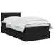 vidaXL - Lit de rangement LED avec matelas - Noir - 90 x 190 cm - Tissu