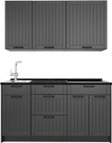 Vicco Eenpersoonskeuken Fame-Line, Donkergrijs/Antraciet, 150 cm, WB Antraciet