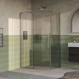 Brauer Stellar - Douchecabine met Draaideur - Helder Glas - 120x100x200 cm - Omkeerbaar - incl. Glascoating - PVD RVS-Kleurig Geborsteld