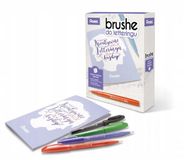Pentel Arts Lettering Kit met 4 penseelstiften Brush Sign Pen SES15C zwart, rood, hemelsblauw en paars + 1 boek "Letteringscursus voor iedereen"